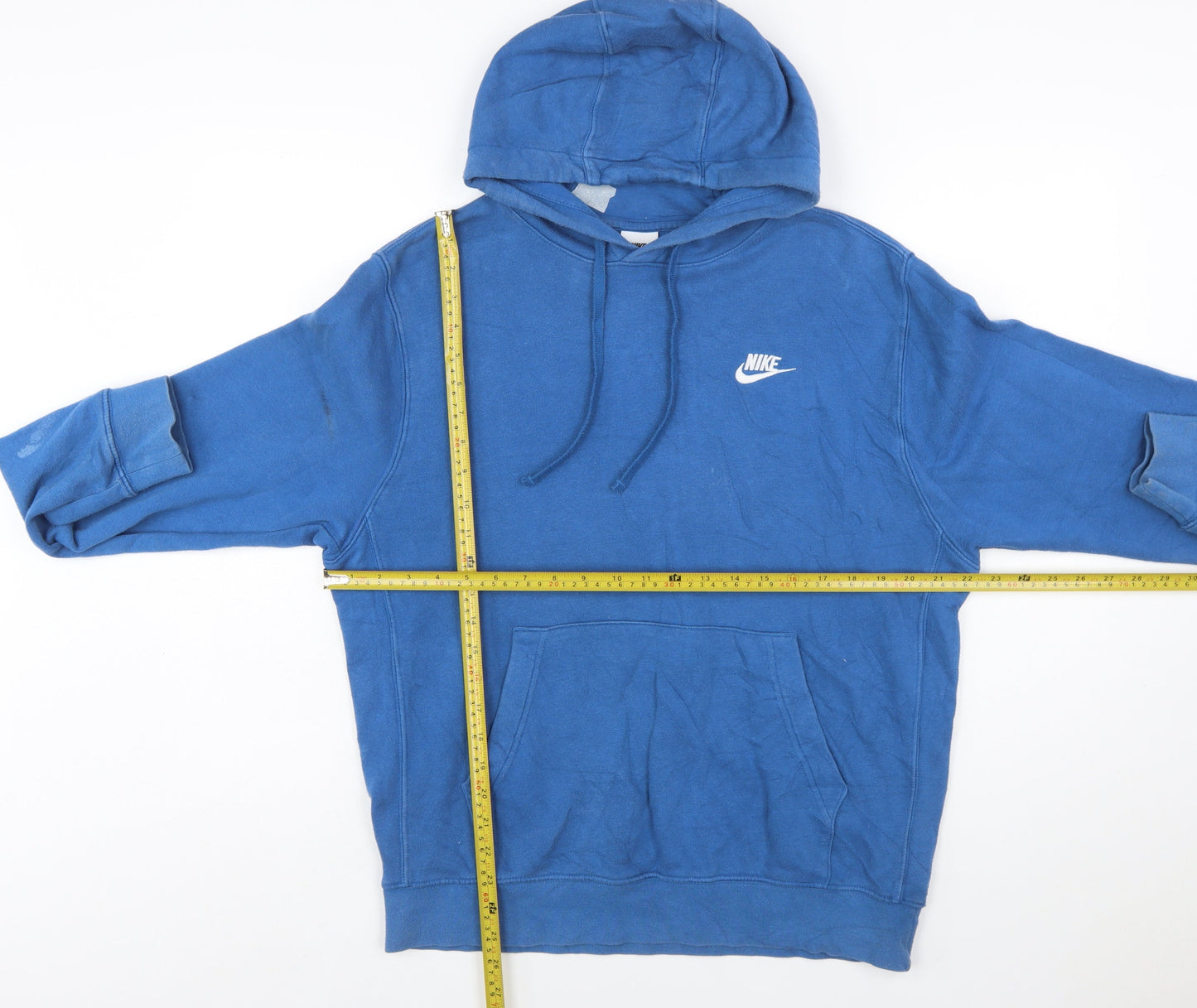 Nike Men Blue Pullover Hoodie M Regular Fit Fleece Sportswear