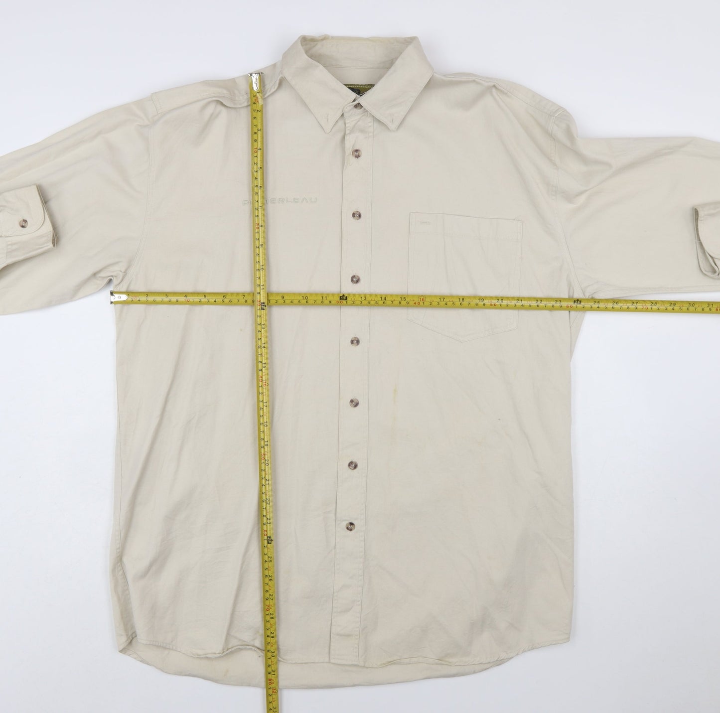 Rivers End Men's Beige Cotton Long Sleeve Button-Up Shirt XL