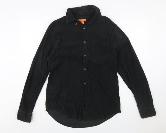 Joe Fresh Men's Black Cotton Corduroy Long Sleeve Button-Up Shirt S