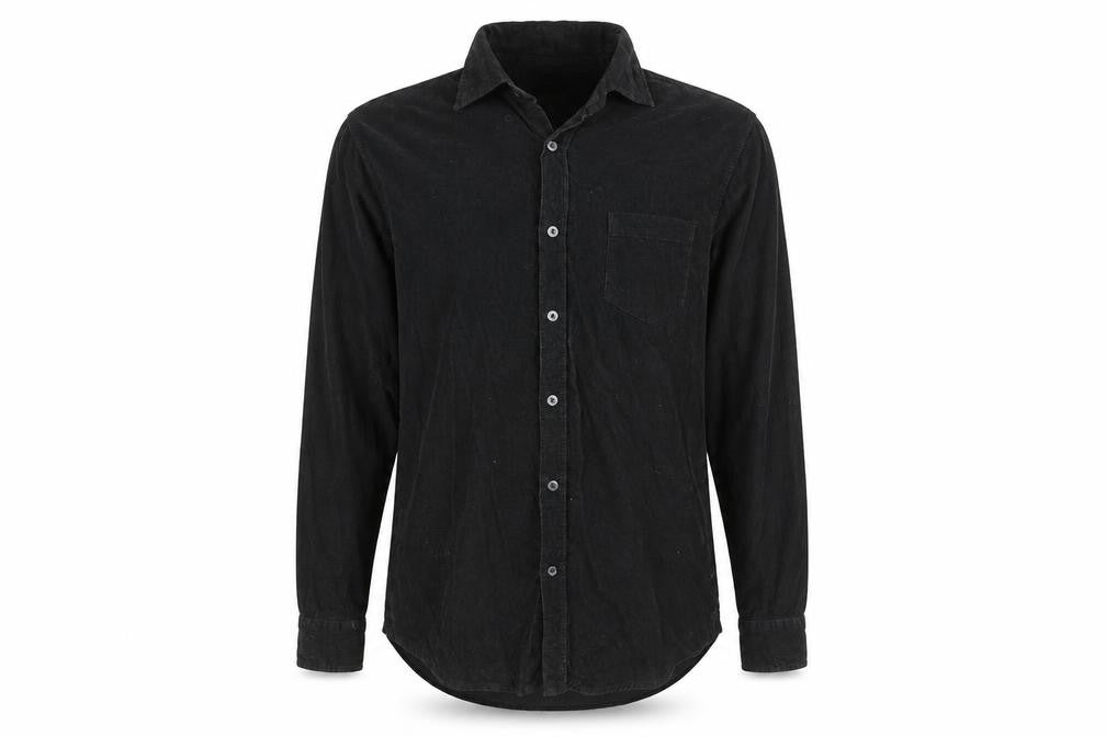 Joe Fresh Men's Black Cotton Corduroy Long Sleeve Button-Up Shirt S