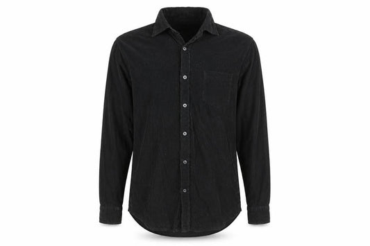 Joe Fresh Men's Black Cotton Corduroy Long Sleeve Button-Up Shirt S
