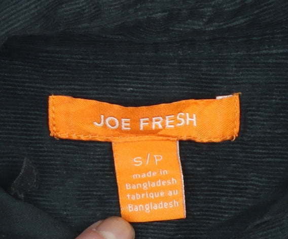 Joe Fresh Men's Black Cotton Corduroy Long Sleeve Button-Up Shirt S