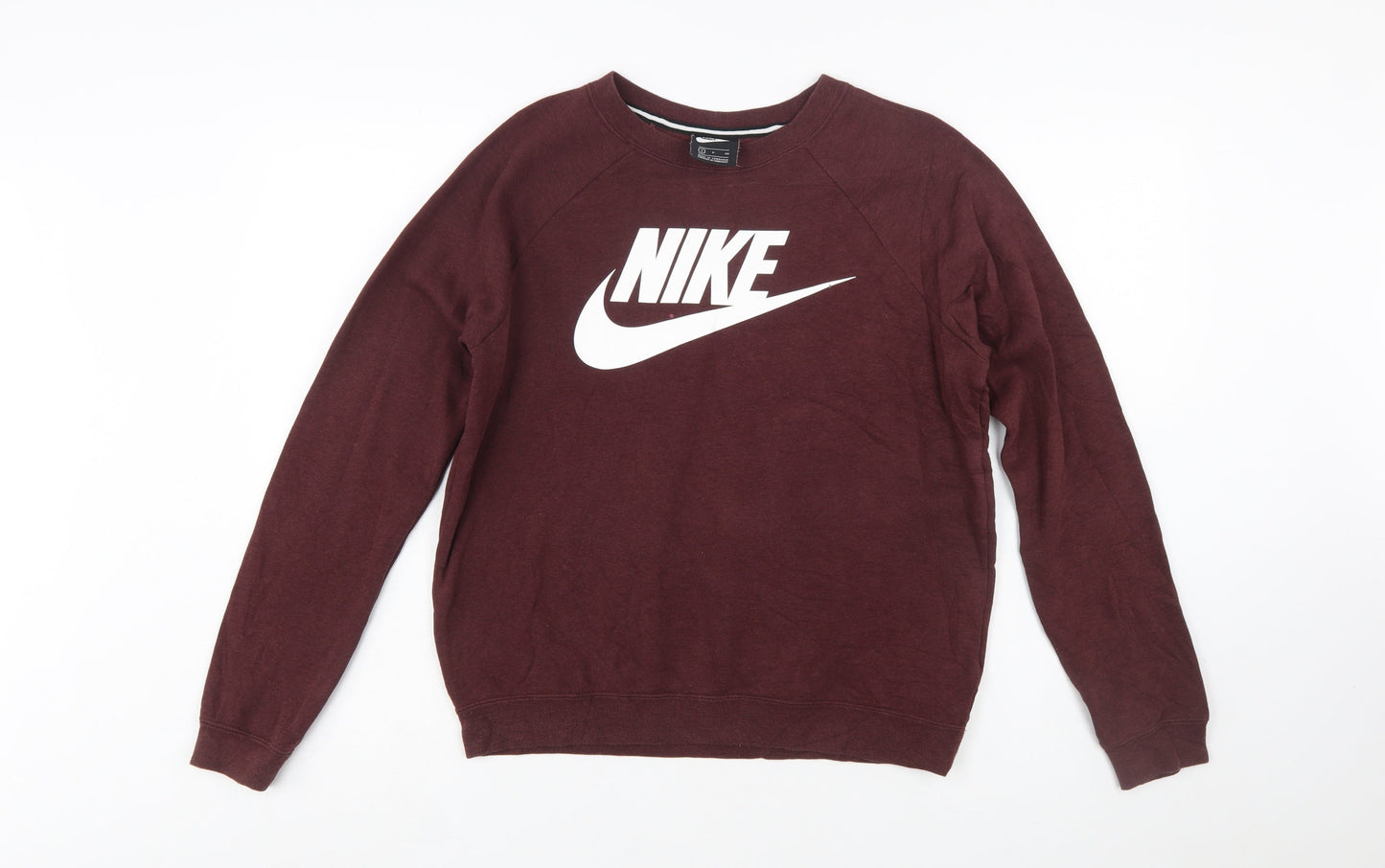 Nike Women’s Burgundy Crew Neck Sweatshirt Size S Logo Print