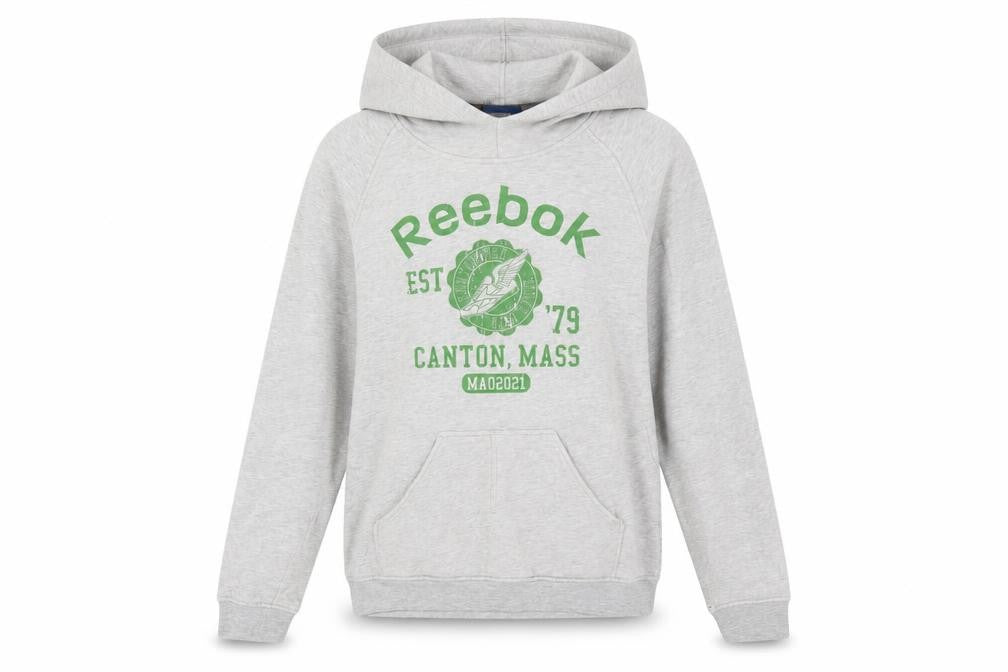 Reebok Women's Grey Pullover Hoodie Small Graphic Print Casual