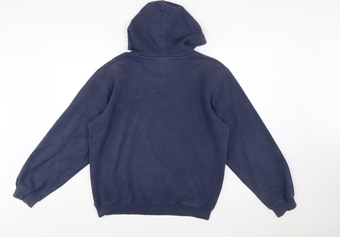 Nike Boys Blue Pullover Hoodie L 14-16 Logo Print Cotton Blend