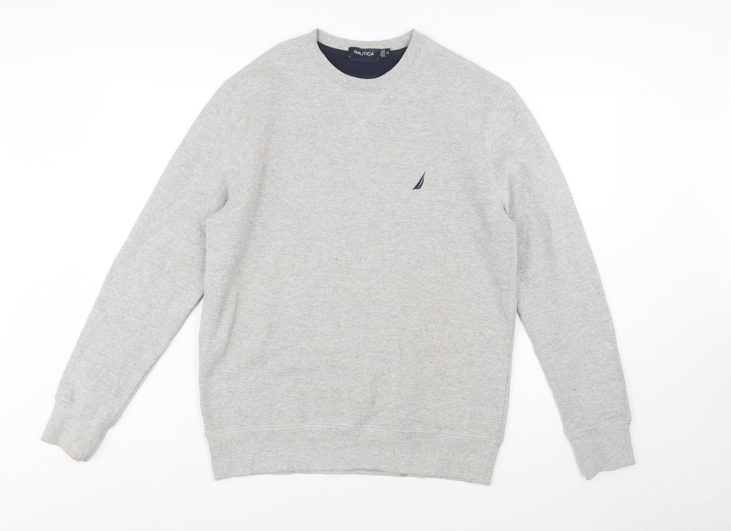 Nautica Men's Grey XS Crew Neck Cotton Blend Sweatshirt
