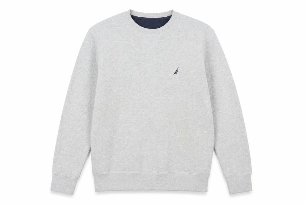 Nautica Men's Grey XS Crew Neck Cotton Blend Sweatshirt
