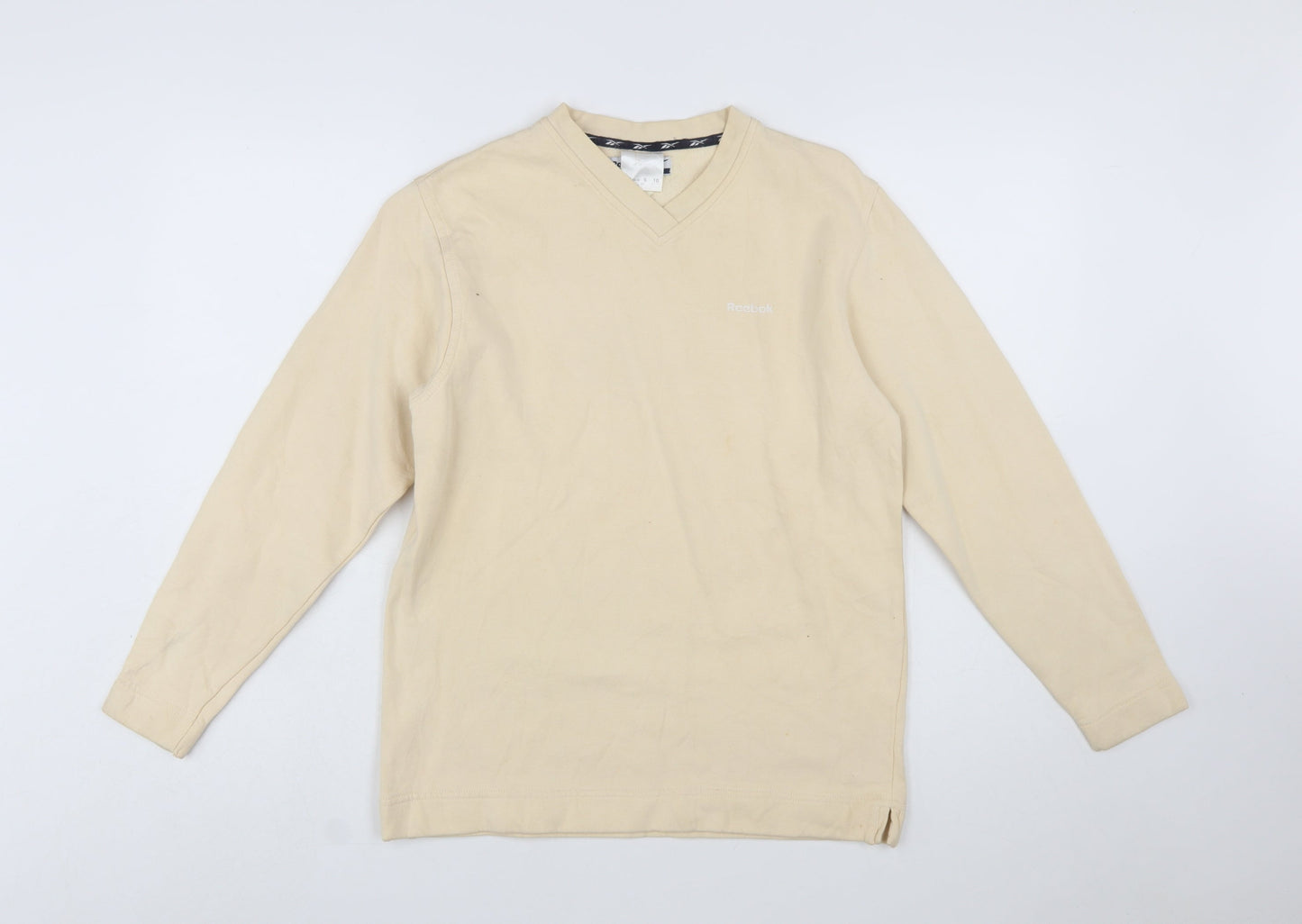 Reebok Women's Beige V-Neck Pullover Sweatshirt Size S