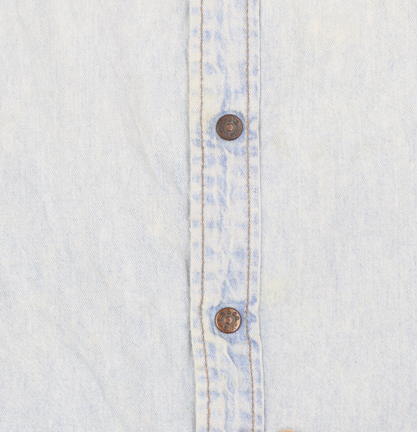 Levi's Men's Blue Denim Western Short Sleeve Shirt 2XL
