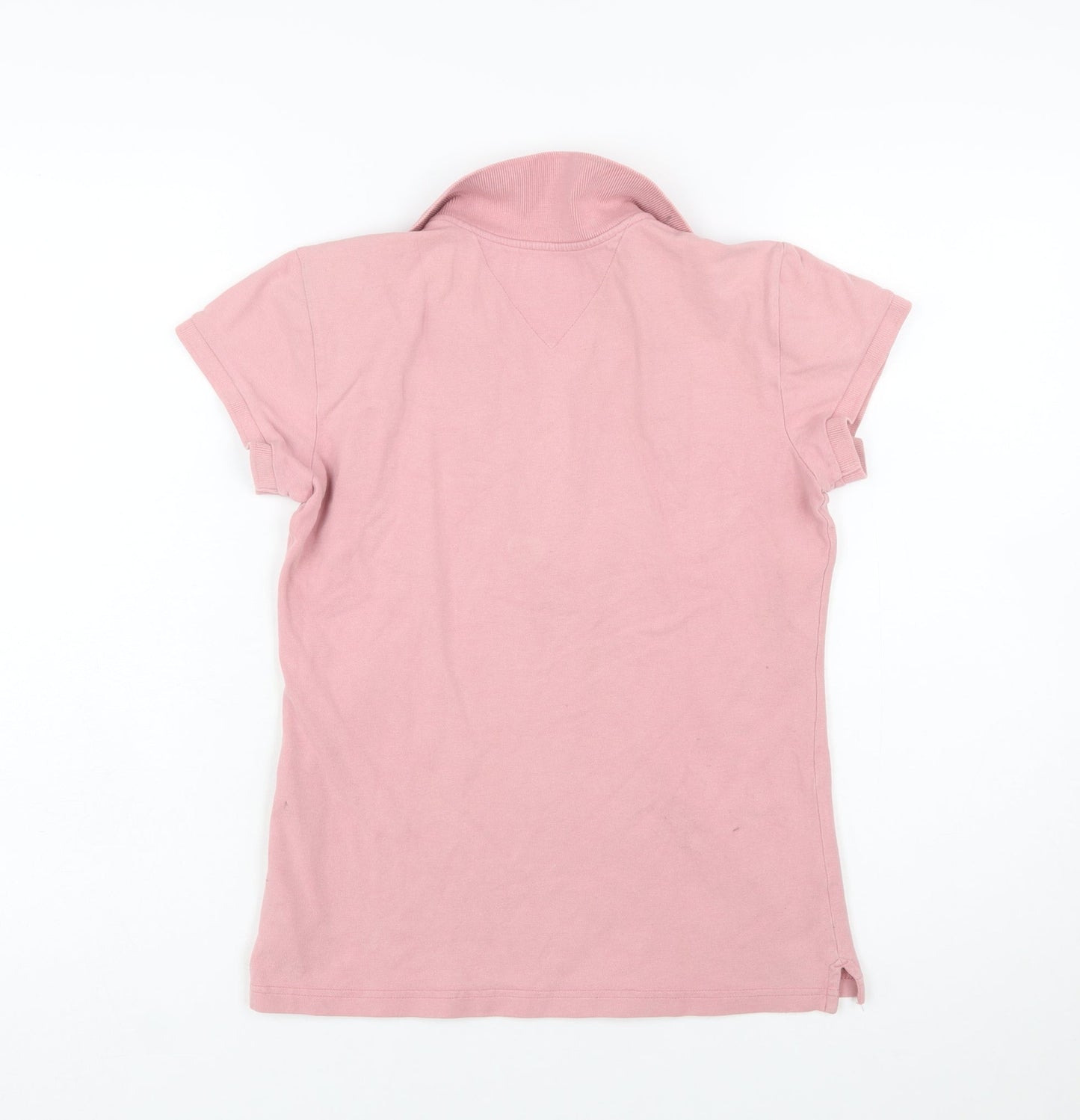 Hilfiger Denim Women's Pink Polo Shirt Medium Slim Fit Cotton