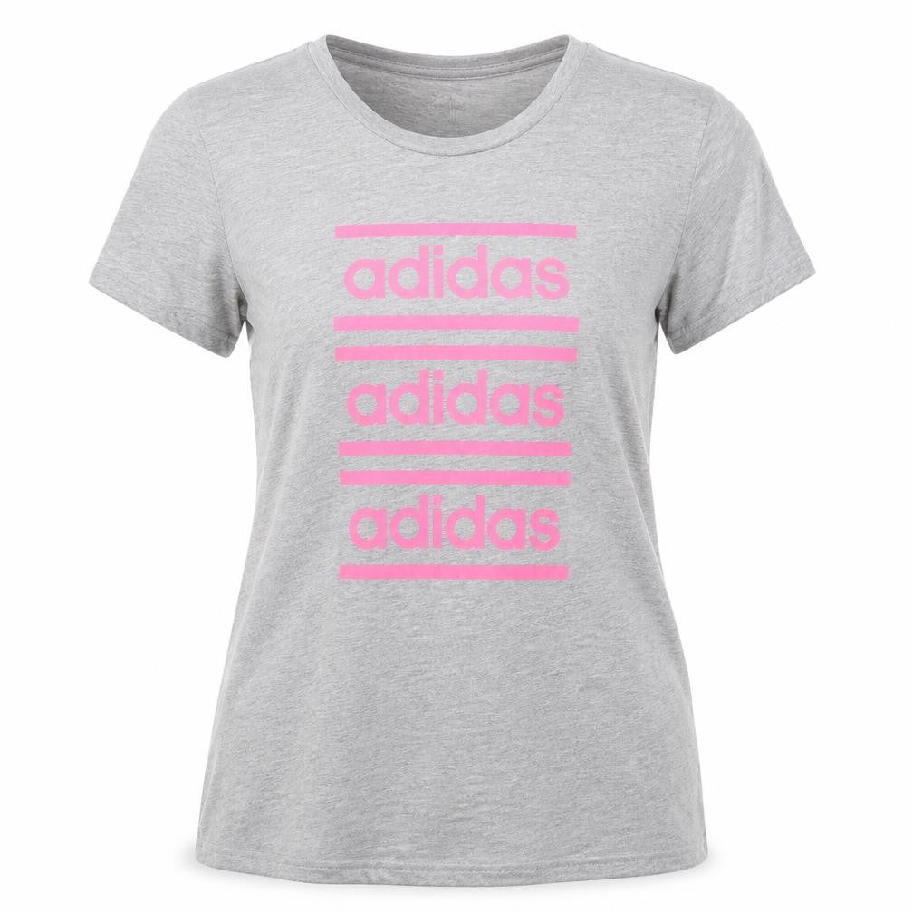 adidas Girls Grey Logo Short Sleeve T-Shirt Size M Lightweight Active Top