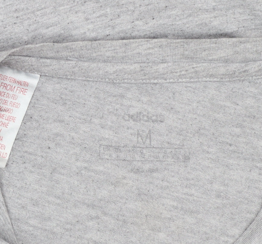 adidas Girls Grey Logo Short Sleeve T-Shirt Size M Lightweight Active Top