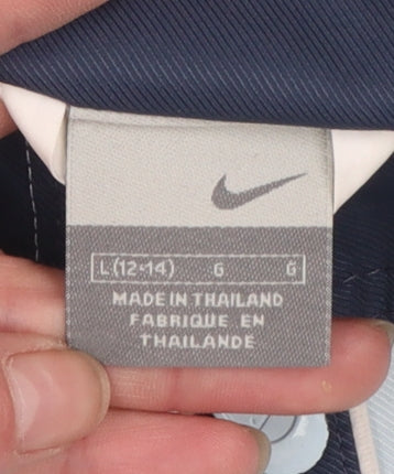 Nike Women’s Blue L Windbreaker Jacket Lightweight Zip Up