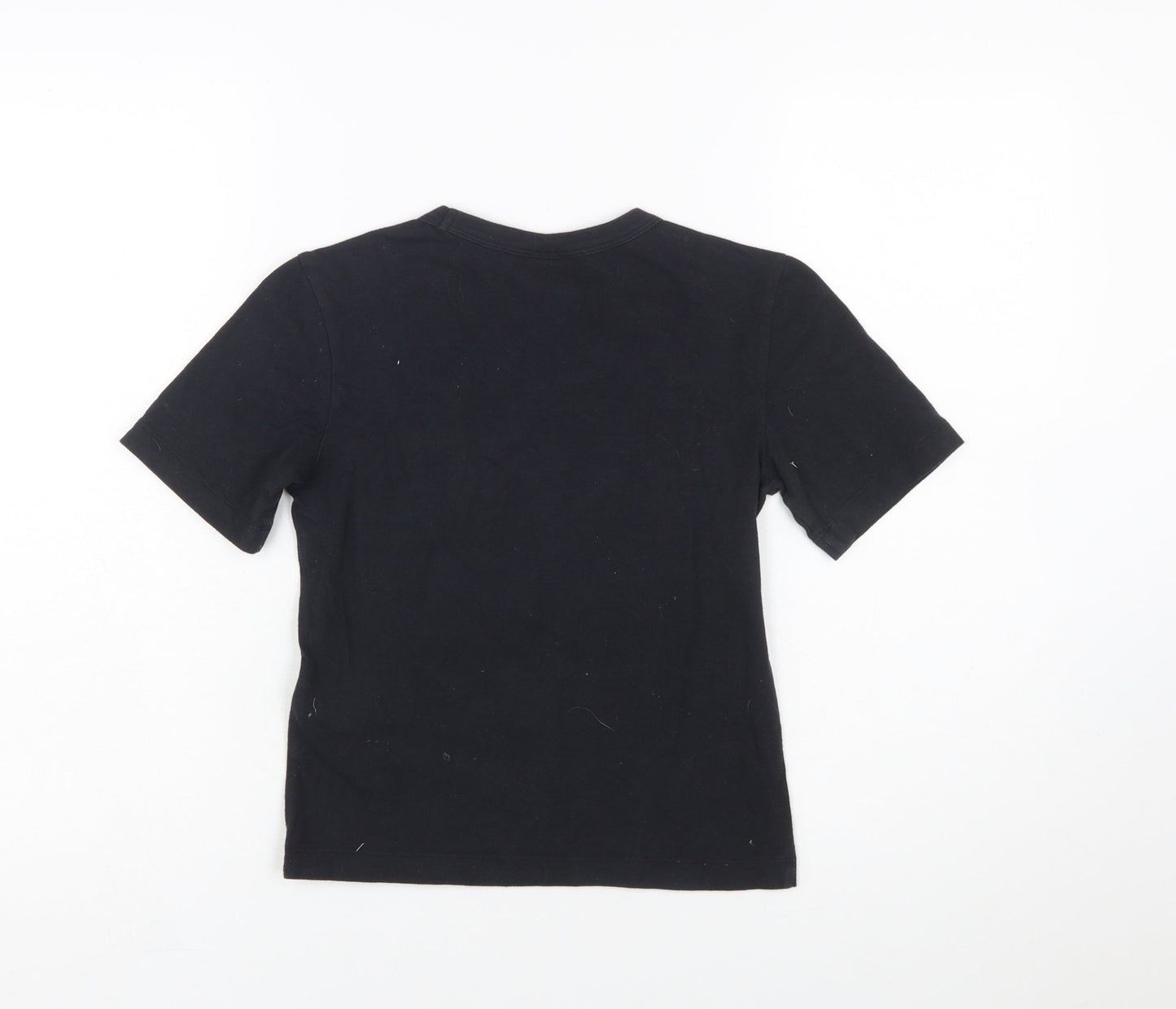 Champion Girls Black Medium Logo Short Sleeve Cotton T-Shirt