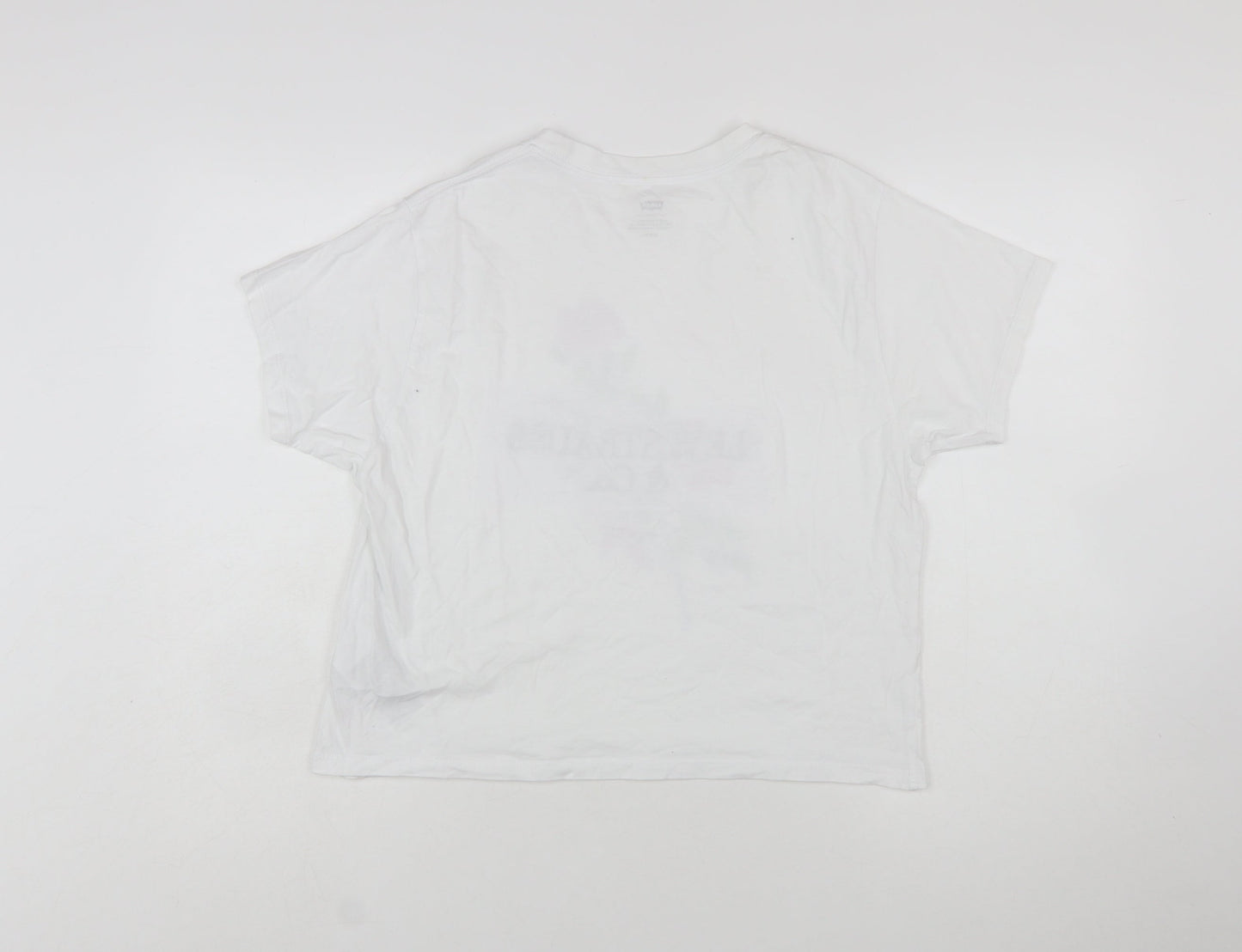 Levi's Women's White Floral Embroidered Cotton T-Shirt Size S
