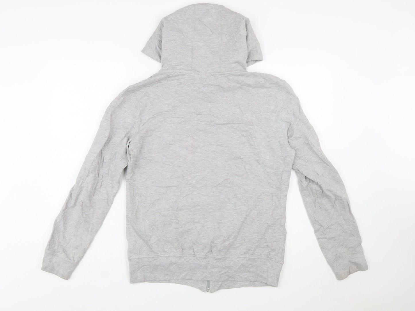 Adidas Women Grey Full Zip Hoodie with Purple Logo Size M