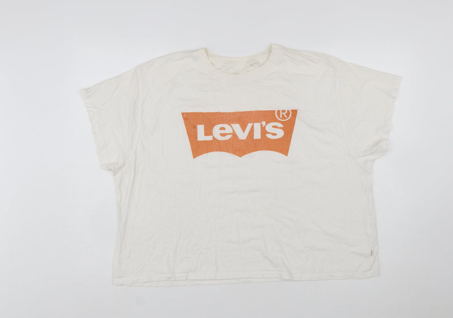 Levi's Women's White XL Short Sleeve Logo Cotton T-Shirt