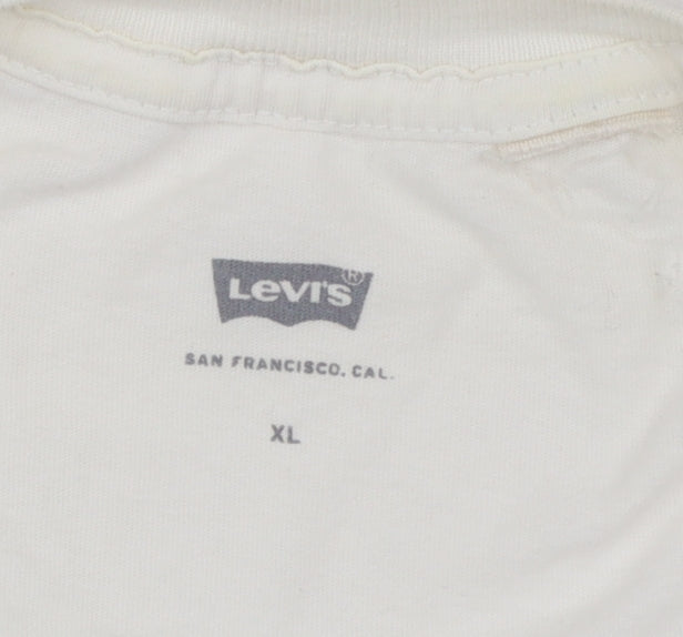 Levi's Women's White XL Short Sleeve Logo Cotton T-Shirt