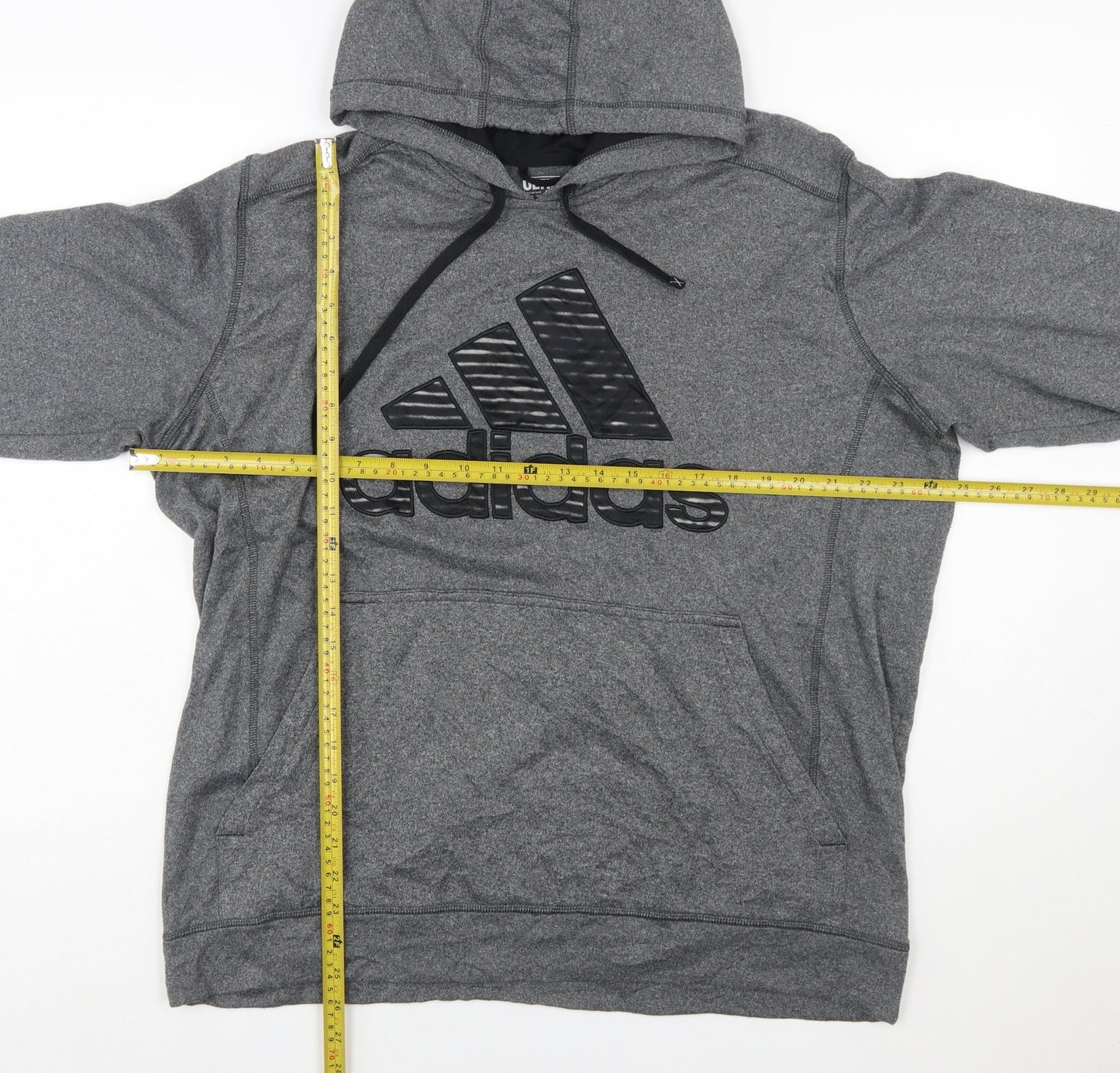Adidas Men’s Grey 2XL Pullover Hoodie Sports Fleece Sweatshirt