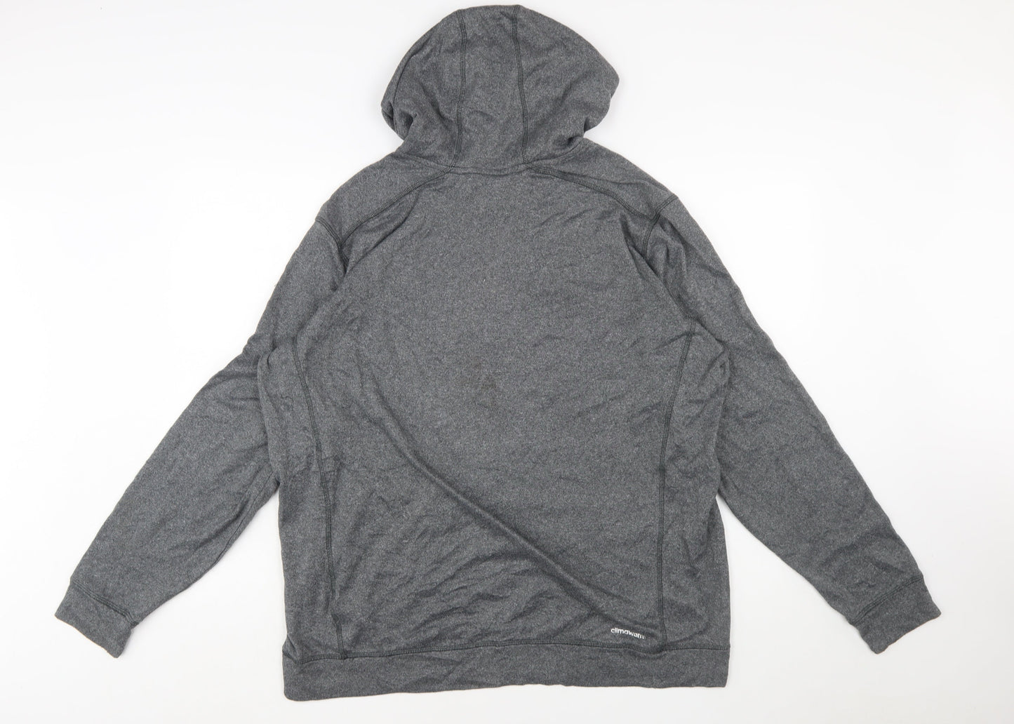 Adidas Men’s Grey 2XL Pullover Hoodie Sports Fleece Sweatshirt