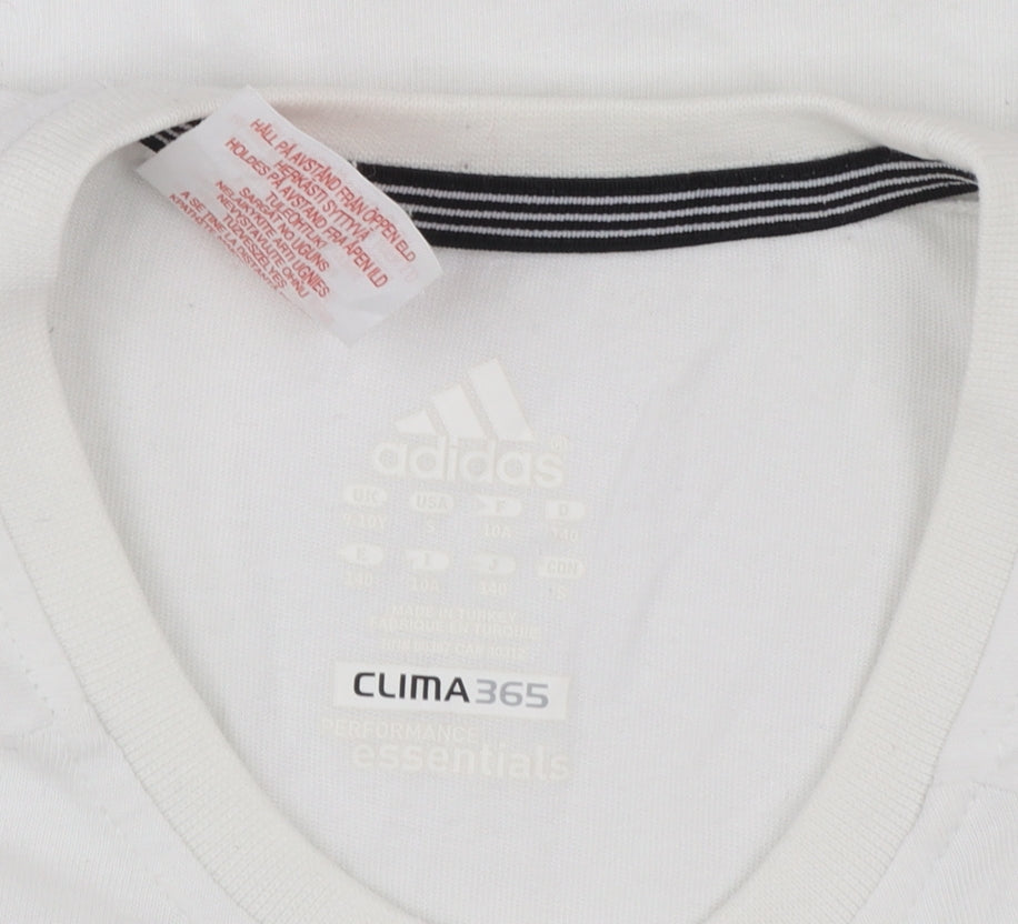 Adidas Boys White Clima365 Performance T-Shirt 10 Years Regular Fit