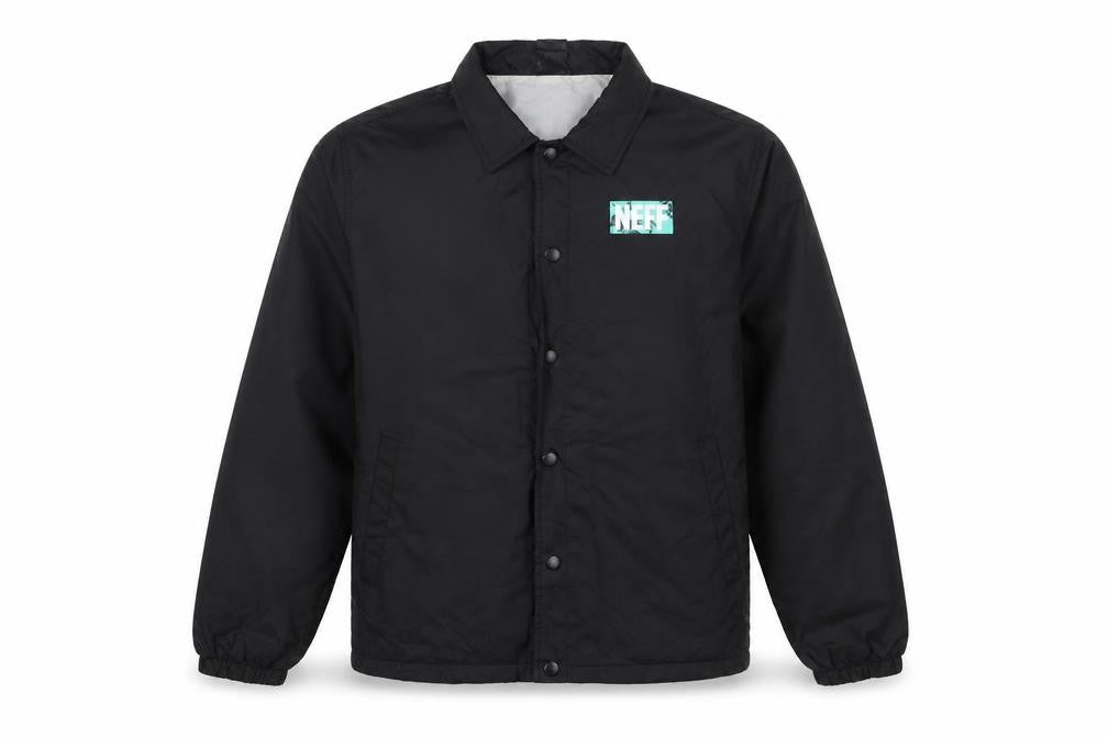 Neff Disney Men's Black L Coach Jacket Collared Lightweight Nylon