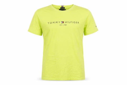 Tommy Hilfiger Boys Yellow Organic Cotton Logo T-Shirt Size 164