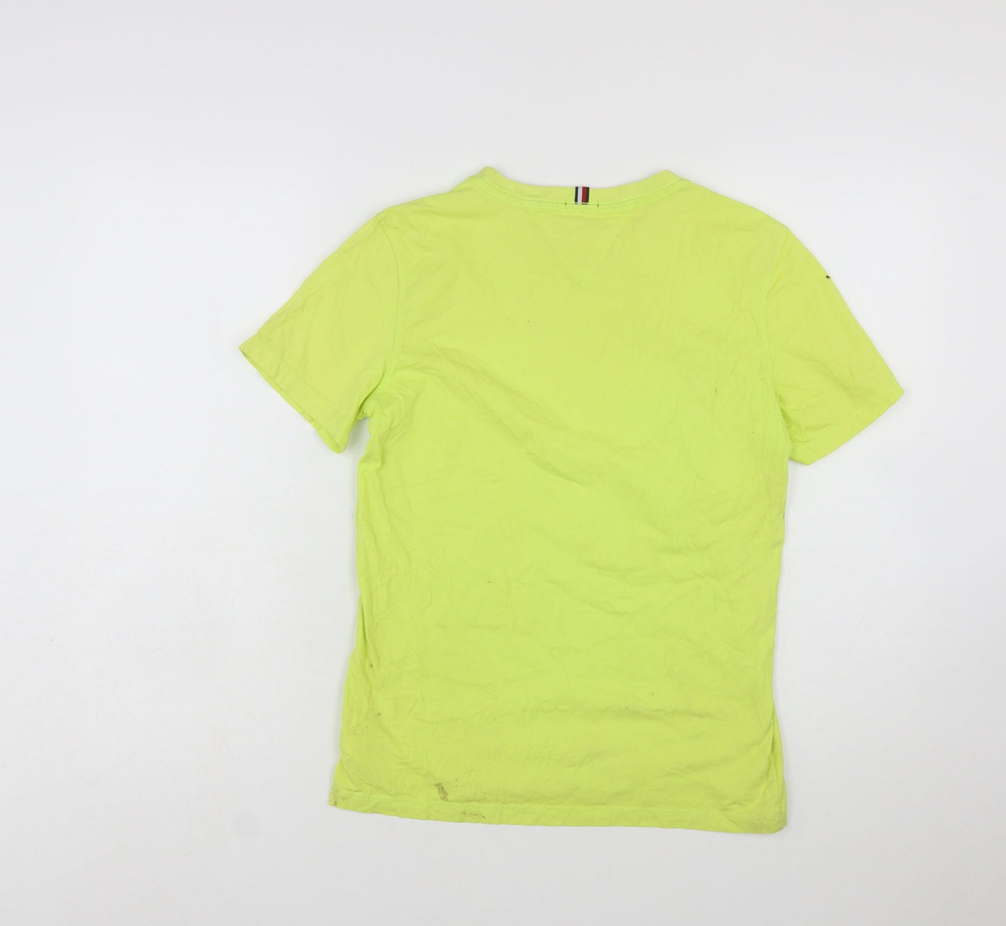 Tommy Hilfiger Boys Yellow Organic Cotton Logo T-Shirt Size 164