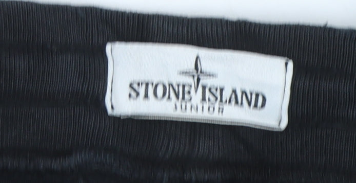 Stone Island Boys Black Cargo Trousers 12 Years Cotton Twill Joggers