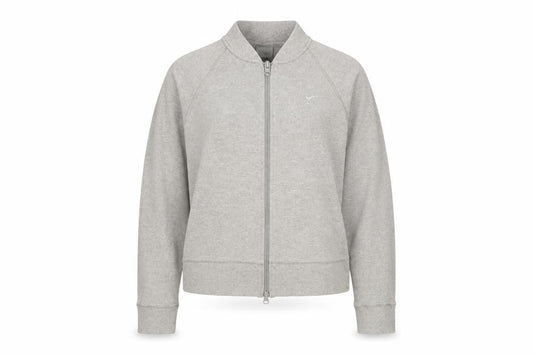 Front view of Nike girls’ grey full zip sports sweatshirt, size L