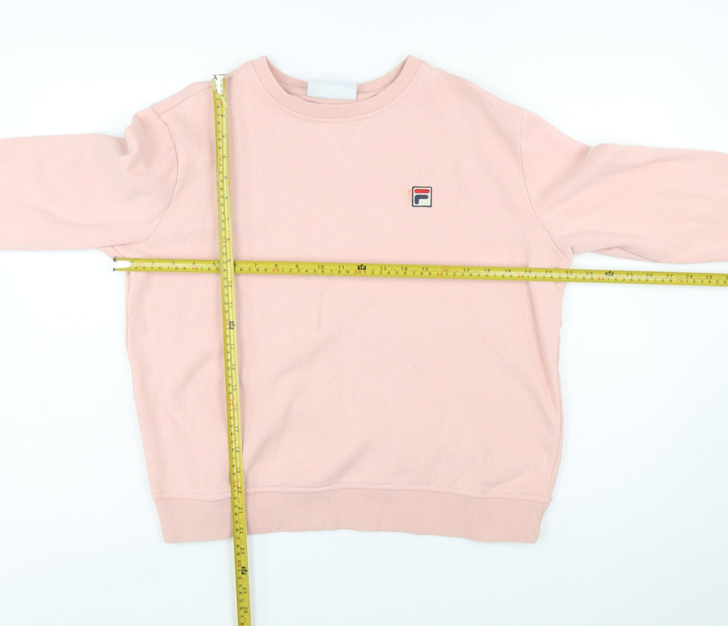 FILA Women Pink Crew Neck Pullover Sweatshirt Size L Cotton Blend