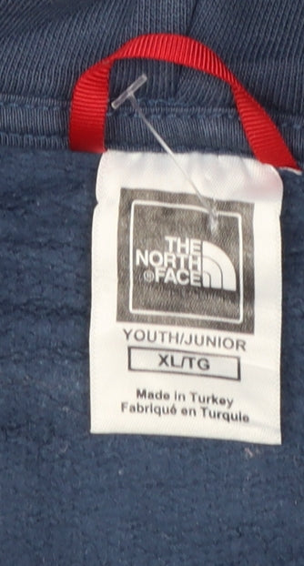 The North Face Boys Blue Pullover Hoodie XL Cotton Outdoor Sweatshirt