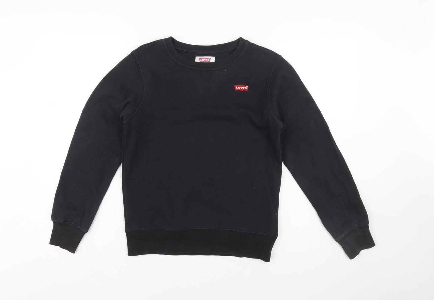 Levi's Boys Black Crew Neck Sweatshirt Size 12 Years Cotton Blend Logo