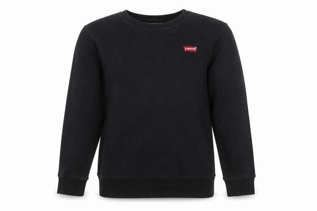 Levi's Boys Black Crew Neck Sweatshirt Size 12 Years Cotton Blend Logo