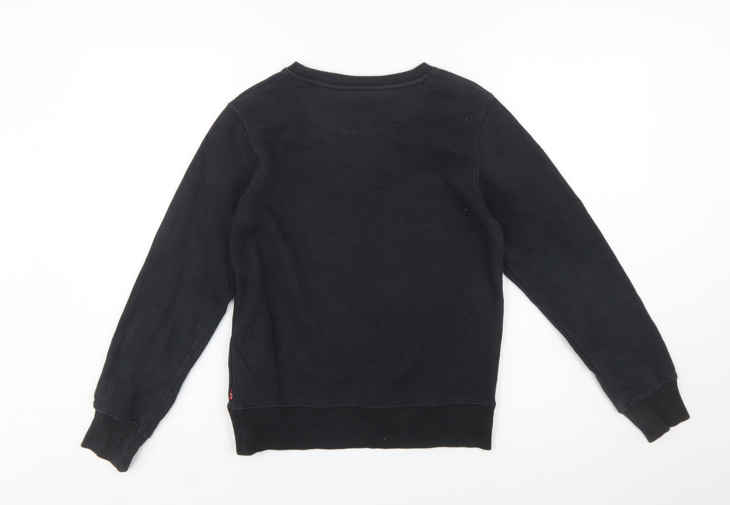 Levi's Boys Black Crew Neck Sweatshirt Size 12 Years Cotton Blend Logo