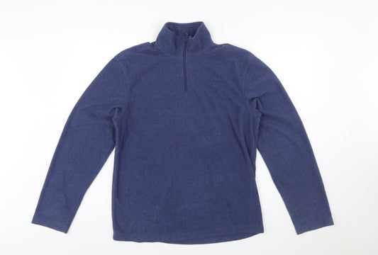 Preloved Starter Mens Blue 1/4 Zip Fleece Sweatshirt Size S - Front