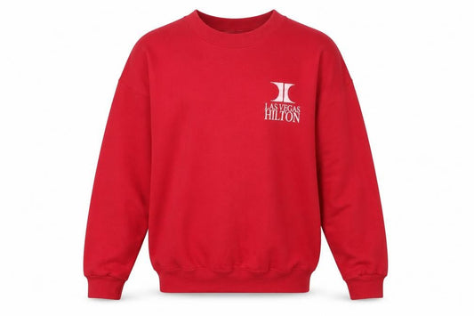 Lee Mens Red Las Vegas Hilton Logo Pullover Sweatshirt L