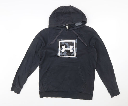 Under Armour Men’s Black Pullover Hoodie Small Logo Sportswear