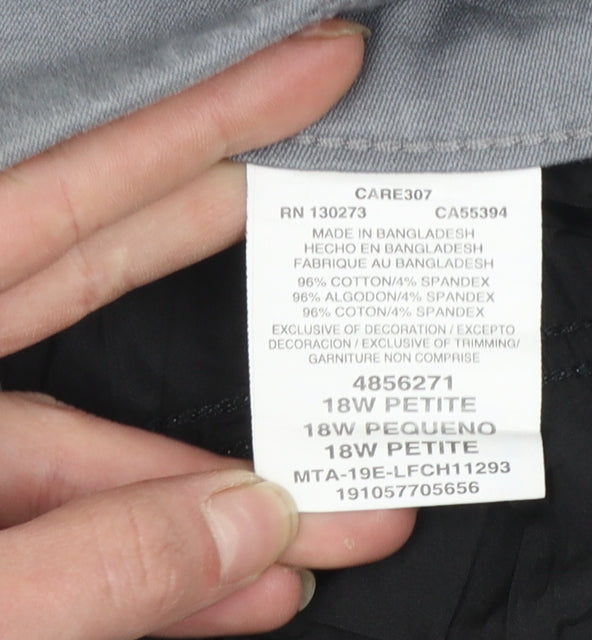 Lee Women’s Grey Petite Slim Fit Sculpting Trousers Size 18 Plus