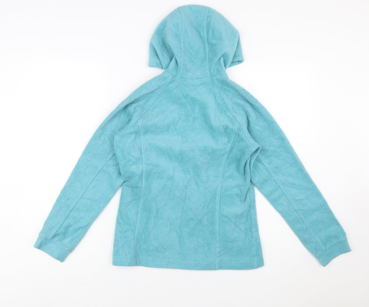 Columbia Girls Blue Hooded Fleece Jacket Size 14-15 Years Full Zip