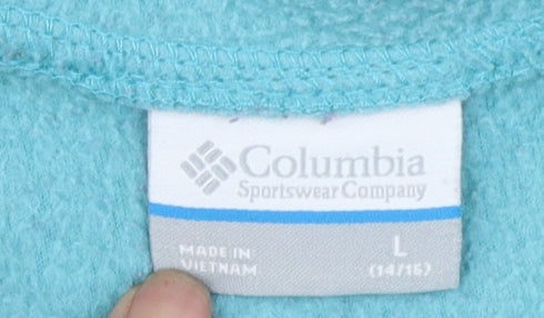 Columbia Girls Blue Hooded Fleece Jacket Size 14-15 Years Full Zip