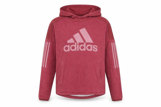 Adidas Womens Red Pullover Hoodie Size S with Logo Print