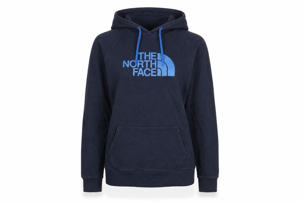 The North Face Womens Blue Pullover Hoodie Size L Cotton Blend