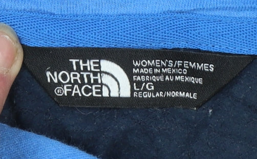 The North Face Womens Blue Pullover Hoodie Size L Cotton Blend