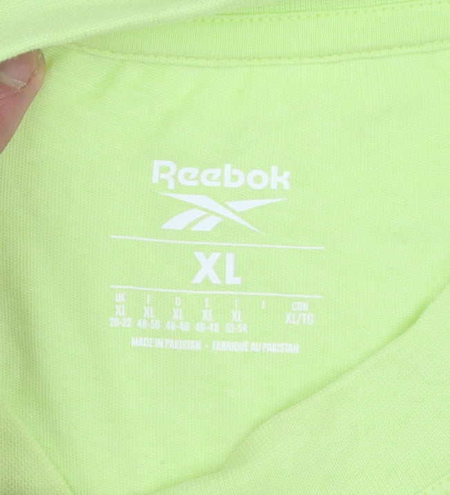 Reebok Womens Green Cropped T-Shirt XL