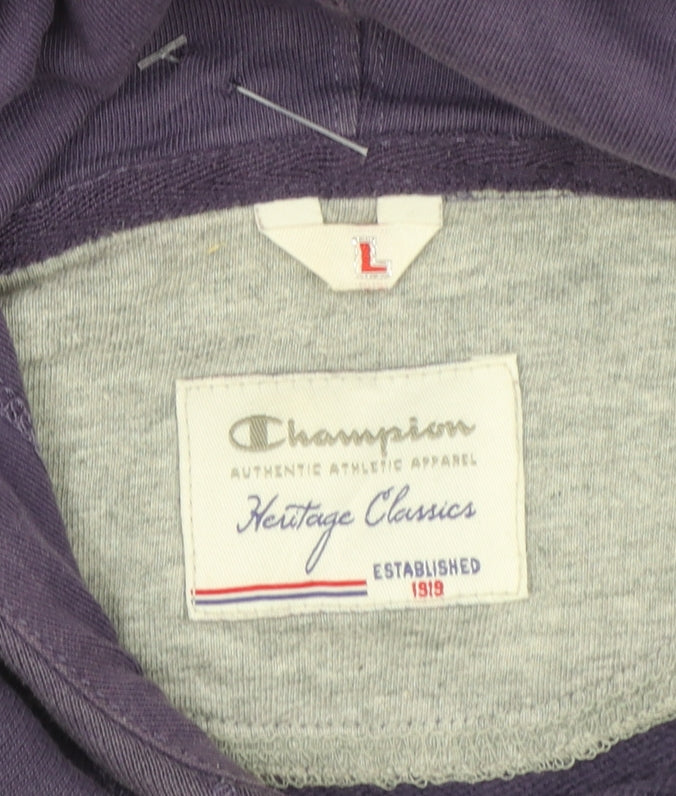 Champion Women's Purple Pullover Hoodie Size L Heritage Classics