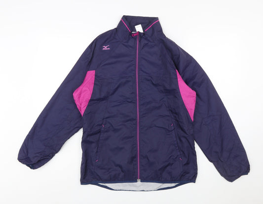 Mizuno Women's Purple Windbreaker Jacket M Breath Thermo Thermal Plus