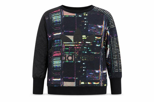 Adidas Women’s Black Multicoloured Pullover Sweatshirt Size 10 Graphic Print