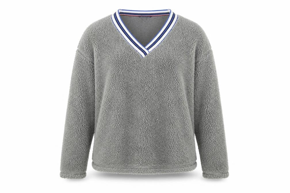 Tommy Hilfiger Womens Grey Fleece Pullover Sweatshirt Size L