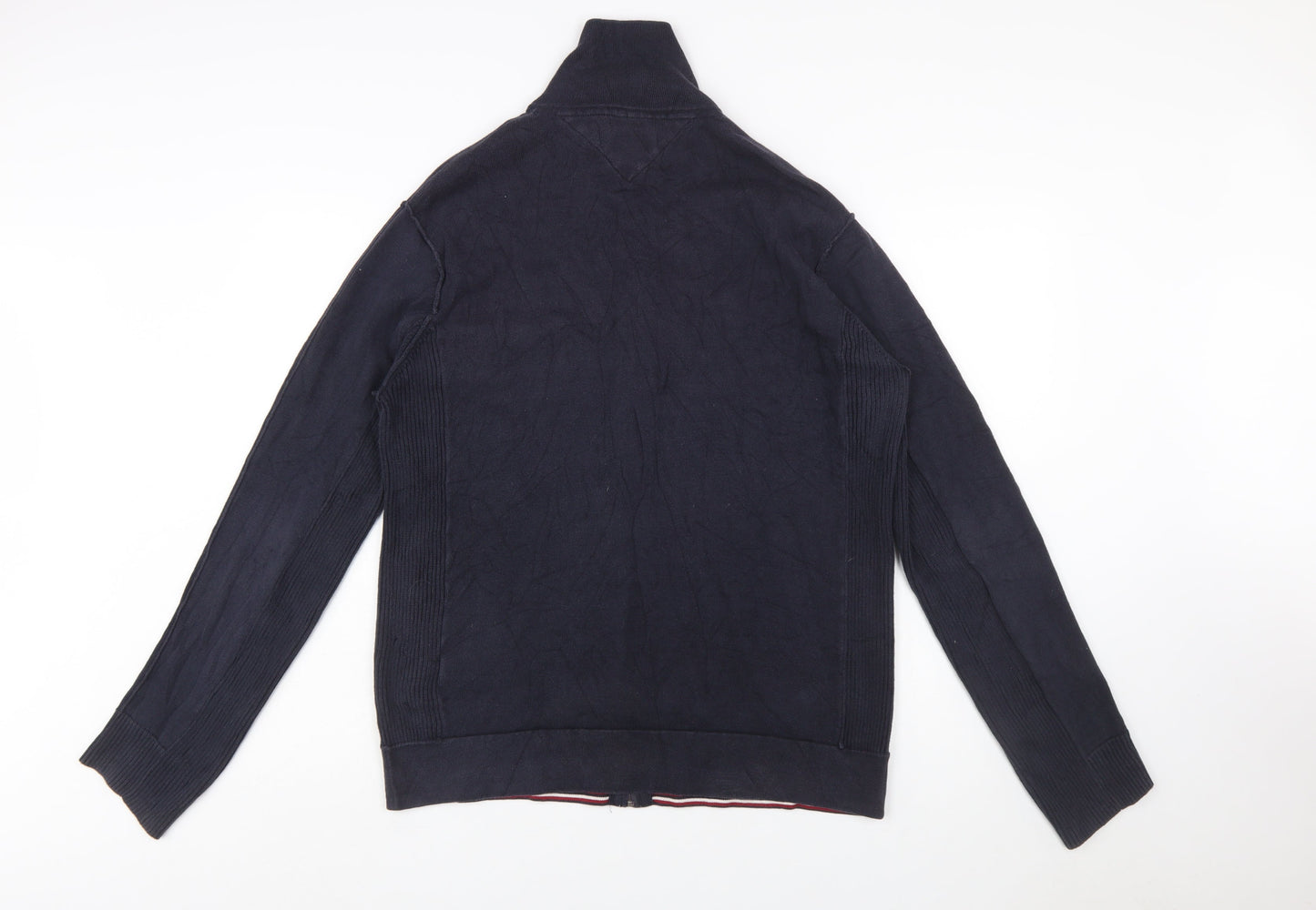 Tommy Hilfiger Men's Blue 2XL Full Zip Cotton Jumper